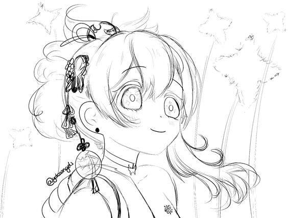 Headshot + complex character details + simple background - 61€