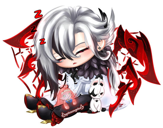 1 character + complex character design + 2 animals/plushies - 80€